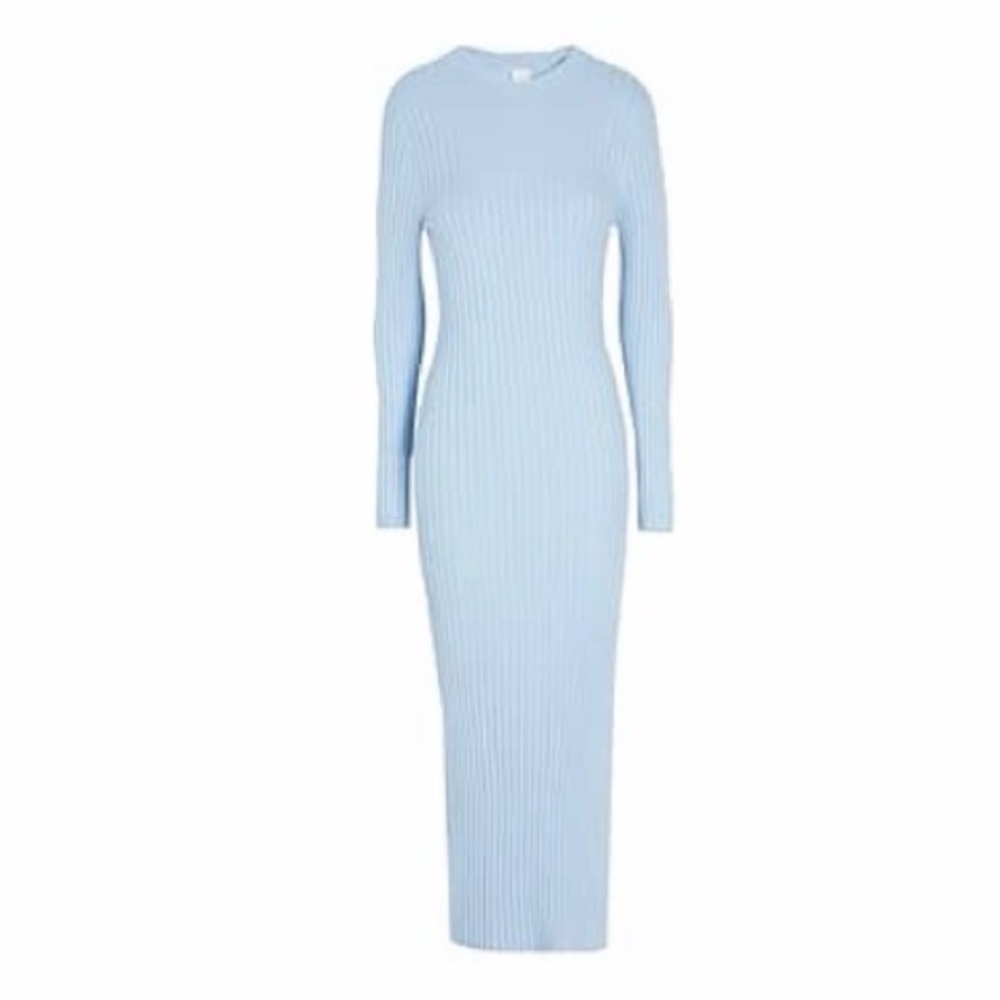 Ribbed Maxi Dress- Sky Blue